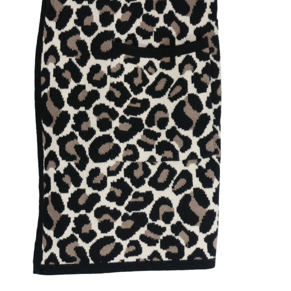 Chicos Cardigan Sweater Vest Womens Size 1 Small Black Brown Animal Print Luxe - Picture 3 of 6